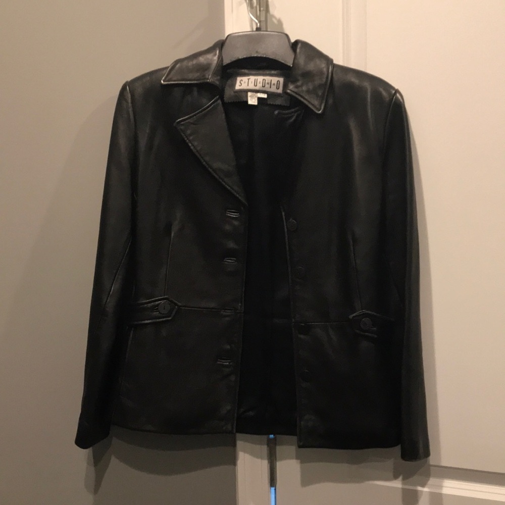 Black leather jacket